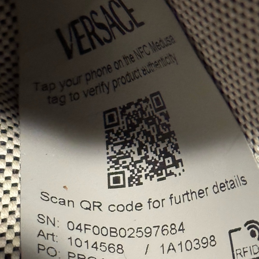 Versace Gray and Gold Canvas Tote Bag - Picture 3 of 9